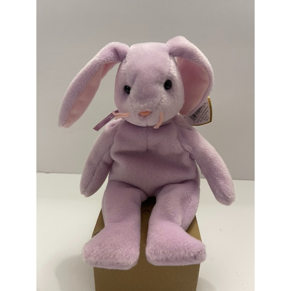 Ty Beanie Baby Floppity Lavender Bunny Rabbit 1996 Style 4118 Vintage Plush Tag